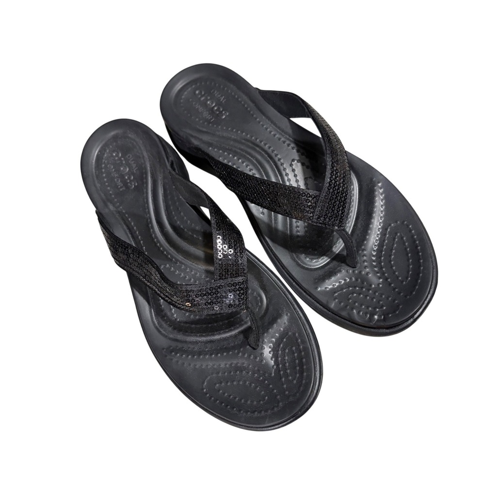 Crocs Capri V Sequin Flip Flops Size 10